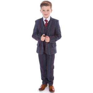 Boy dressed in herringbone suit