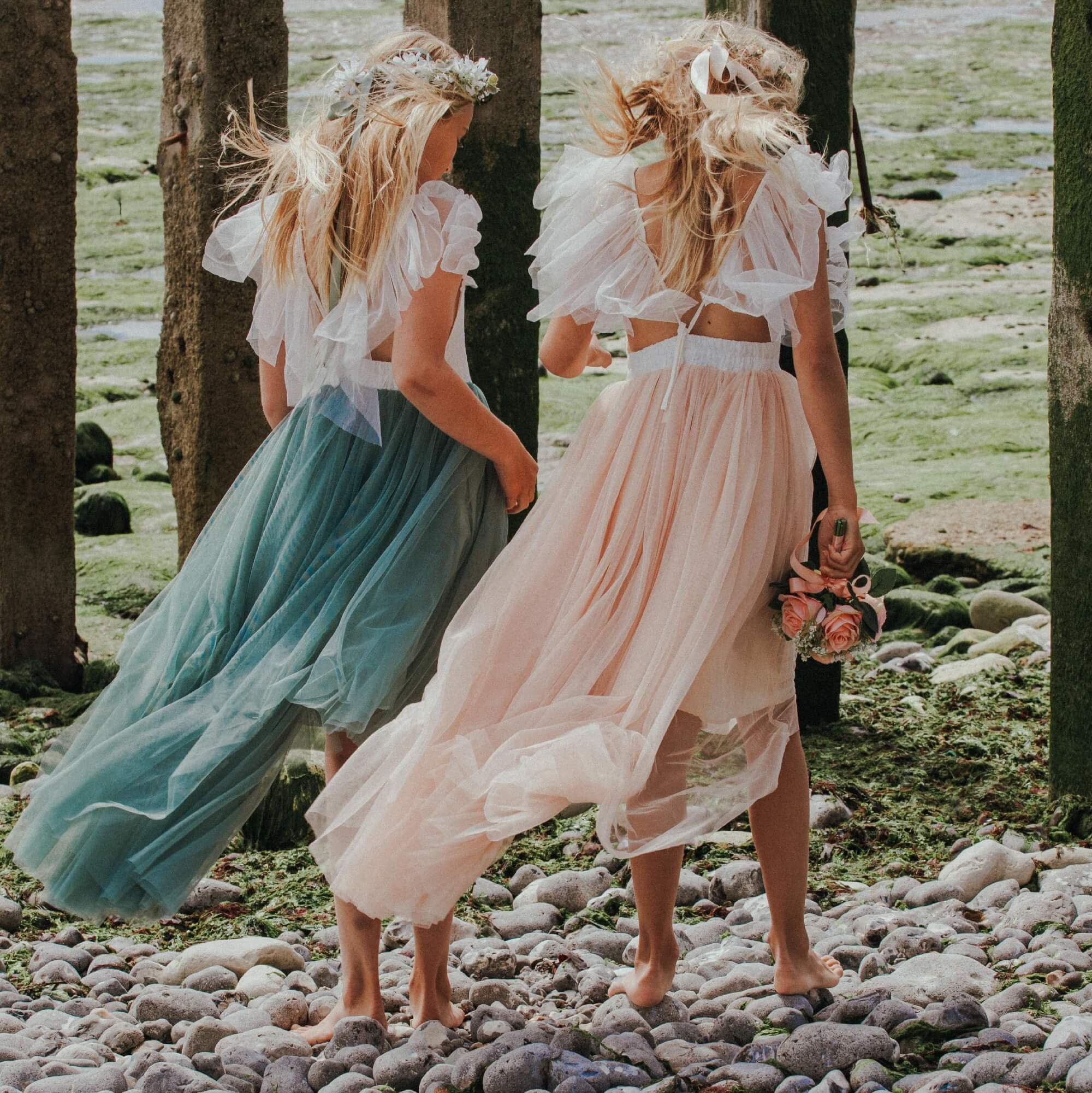 Pretty Bohemian Apricot Flower Girl Dress UK Flower Girl Boutique