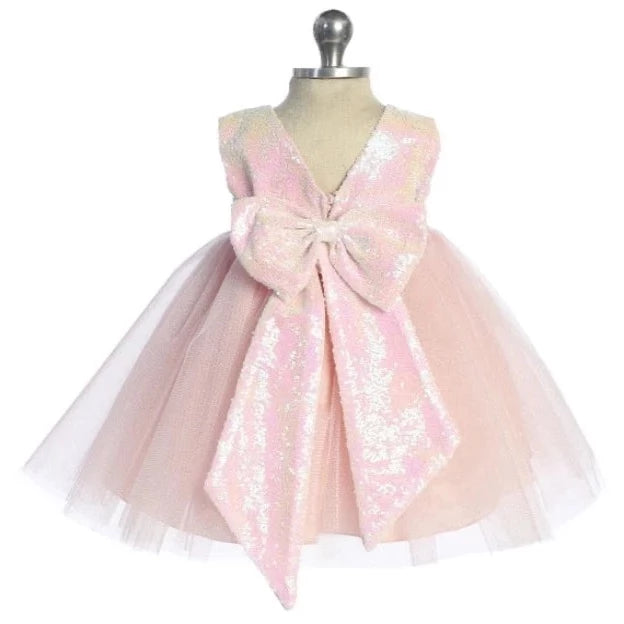 open lace back dress Sugar Pink Girls Party Dress