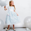 Girl weapons baby blue party dress
