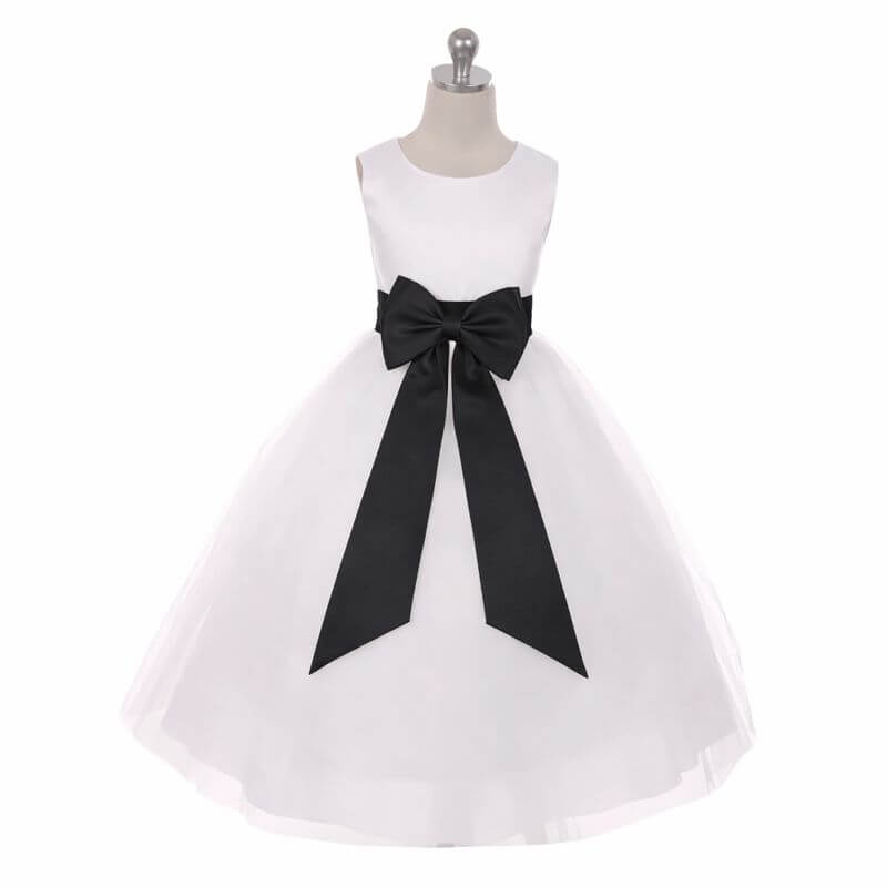 Classic Dolly Black Sash Dress | UK Flower Girl Boutique Classic Dolly Black Sash Dress | UK Flower Girl Boutique