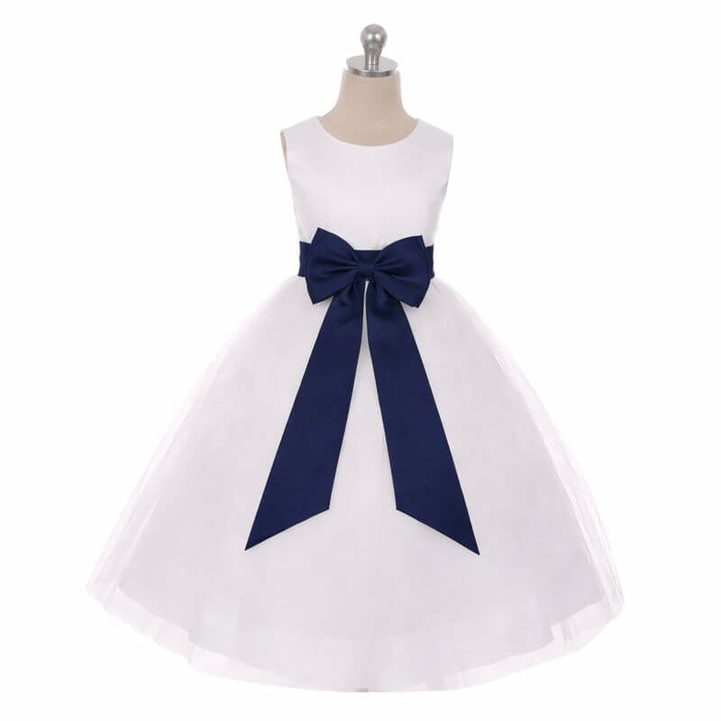 blue dress for baby girl Classic Dolly Navy Blue Sash Dress