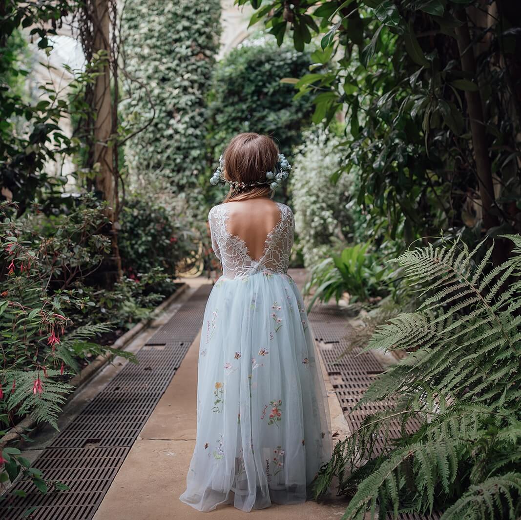 Enchanted Baby Blue Flower Girl Dress UK Flower Girl Boutique