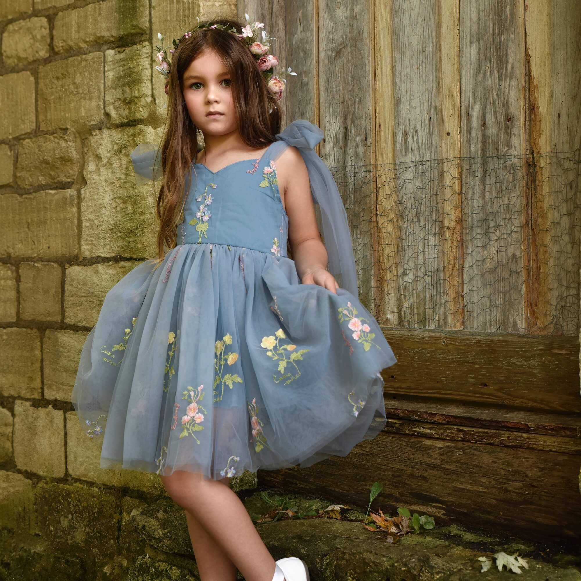 Enchanted Angel Dress – Dusty Blue Wedding Event Dress