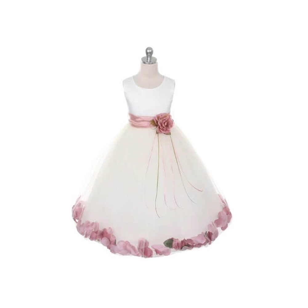 Rose petal flower girl dress shop