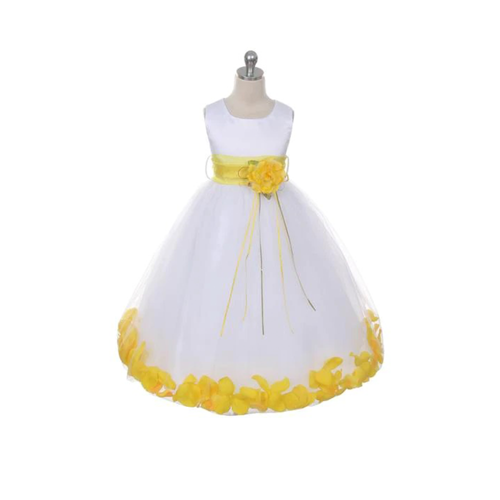 Lemon flower top girl dresses