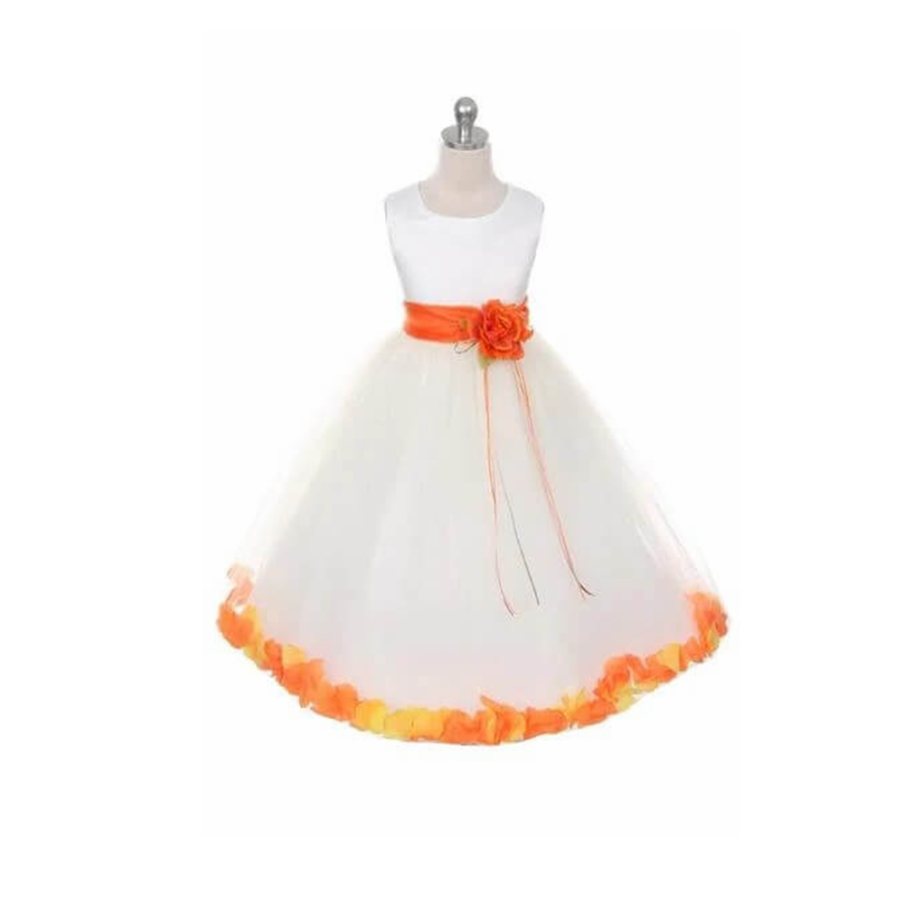 Orange and white on sale flower girl dresses