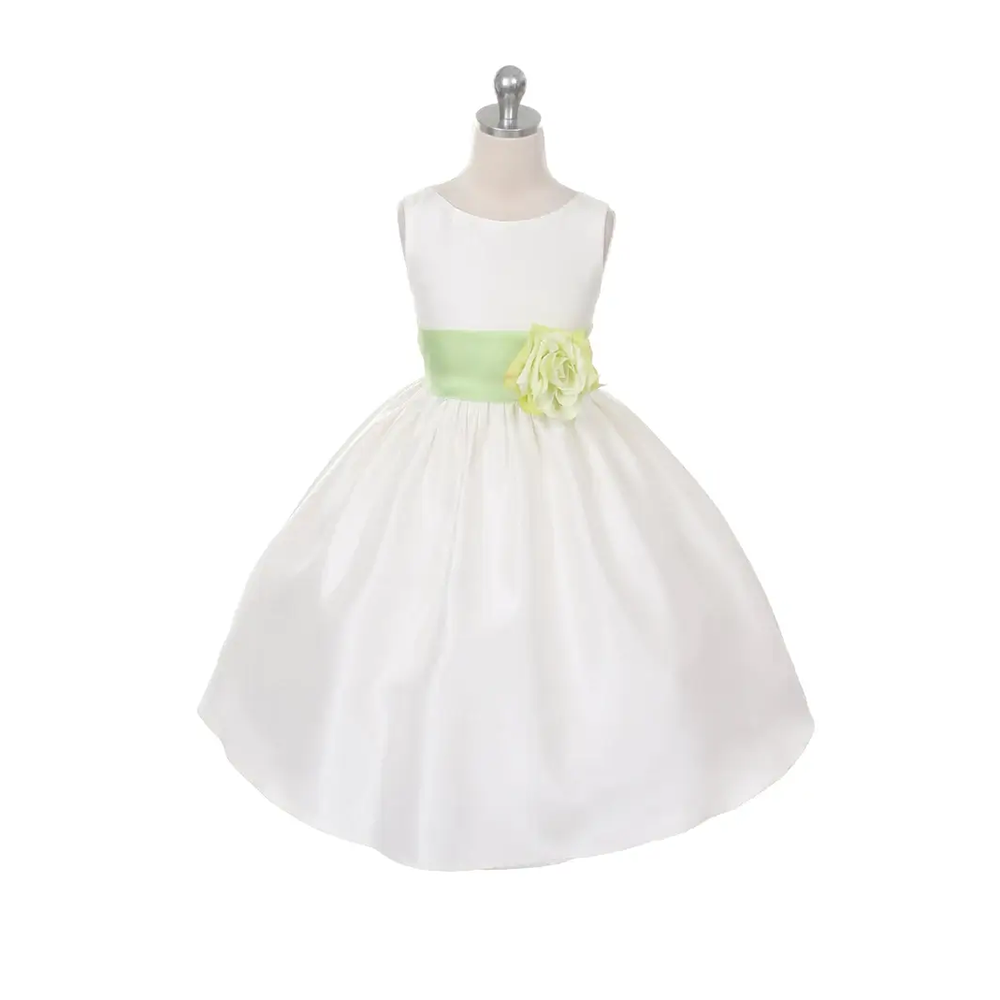 Morgan Dress Lime Green Sash UK Flower Girl Boutique