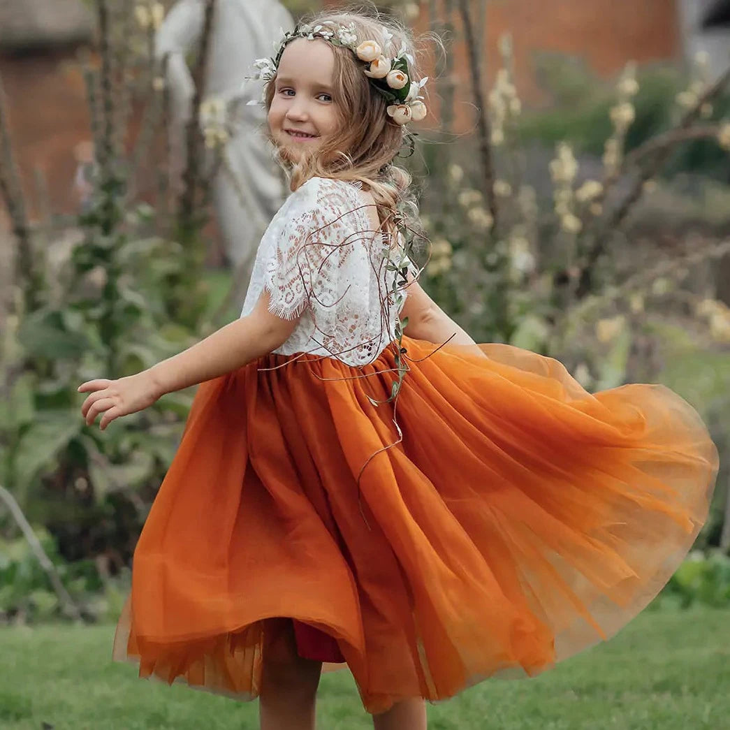 Boho Flutter Tea Dress | Burnt Orange