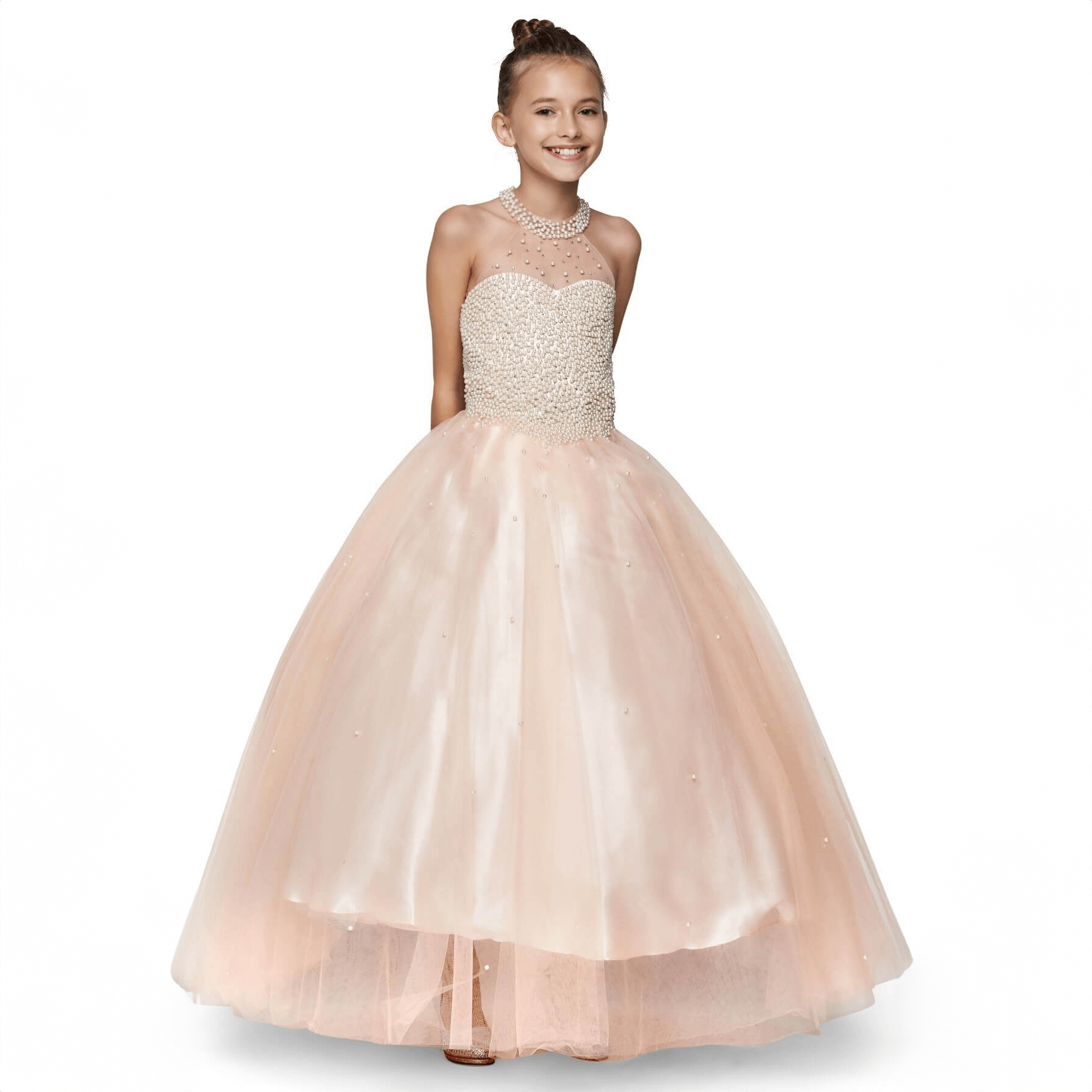 open lace back dress Yara Couture Princess Dress
