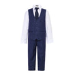 Navy blue 4 piece check suit