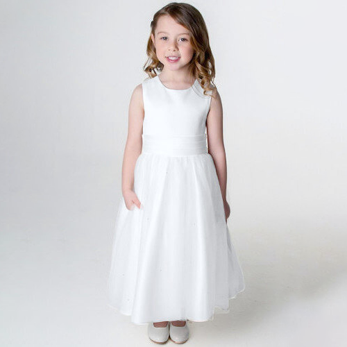 Girls white bridesmaid hot sale dress