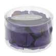 tub of purple rose petals