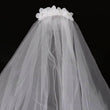 girls flower comb with veil