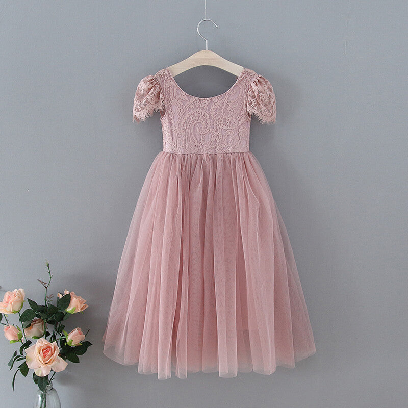 Rose colored shop flower girl dresses