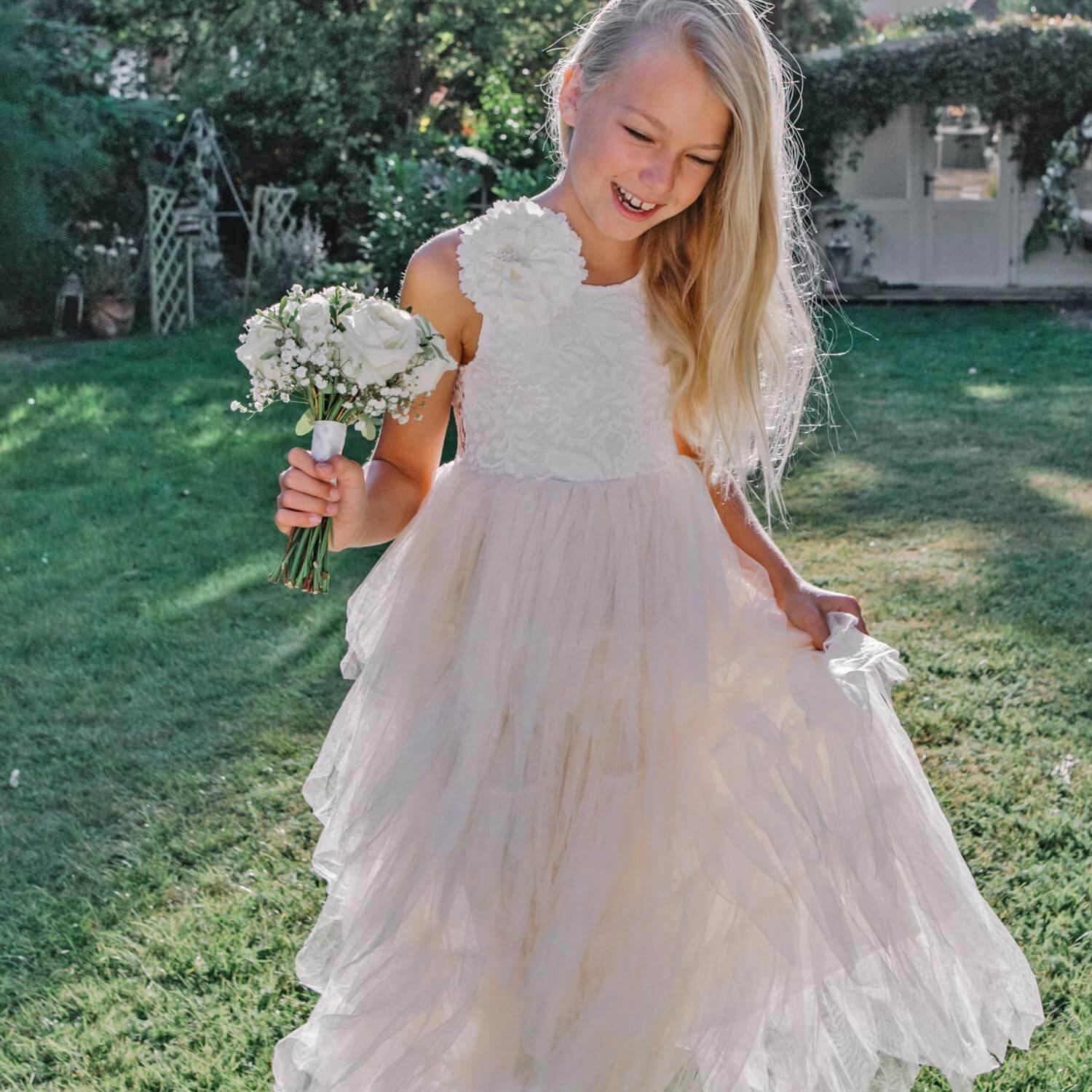 Sleeveless Flower Girls Dress | Ivory | UK Flower Girl Boutique Sleeveless Flower Girls Dress | Ivory | UK Flower Girl Boutique