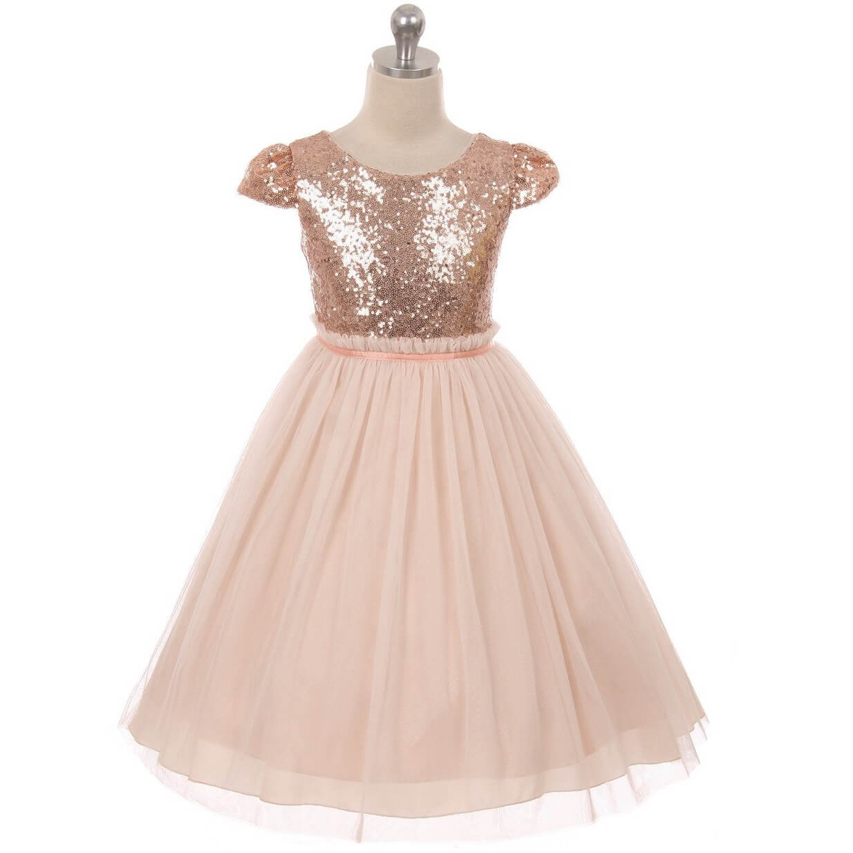 Formal Rose Gold Dress For Kids Tiffany Princess 13581 Rose Gold