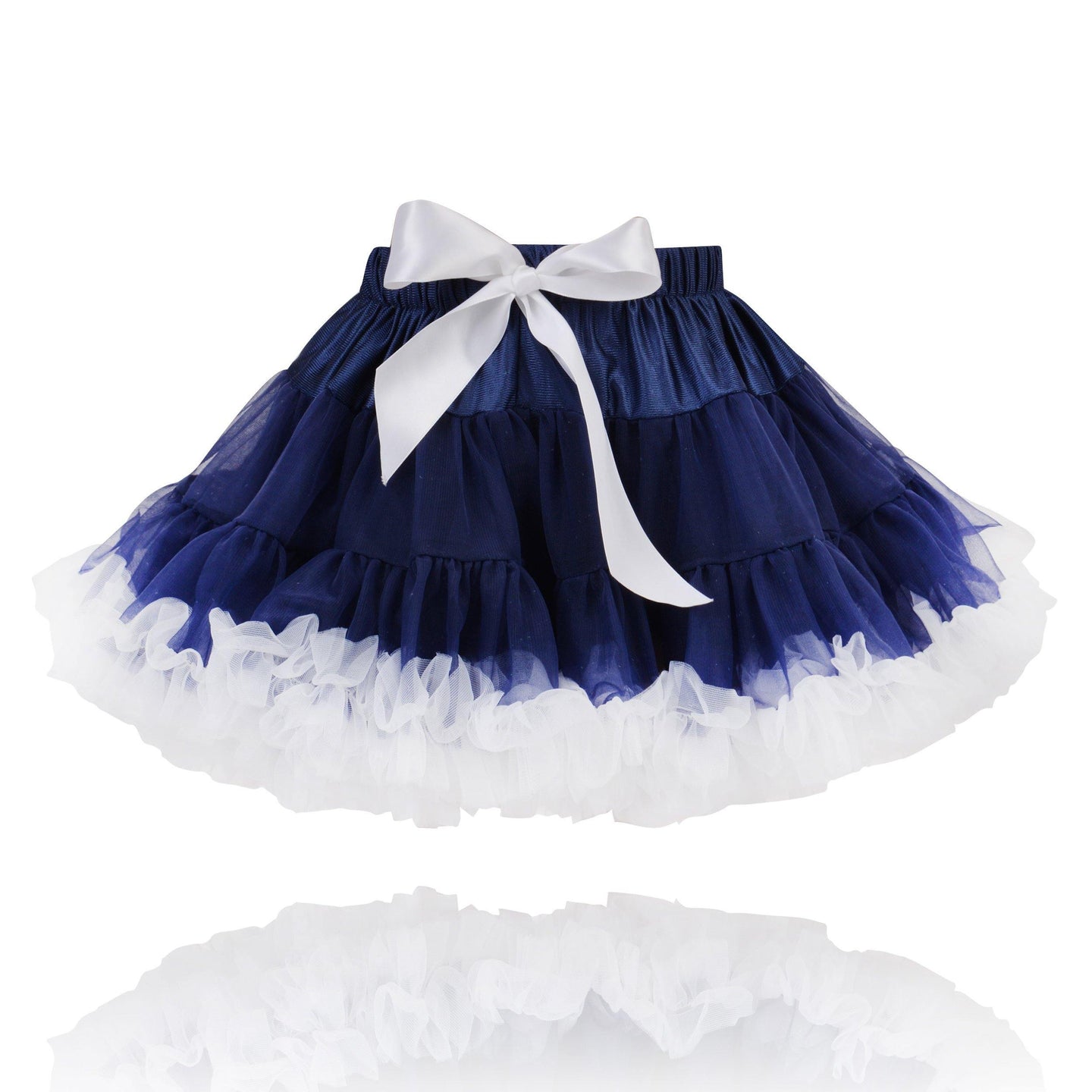 Navy Blue and White Classic Princess Pettiskirt - UK Flower Girl Boutique