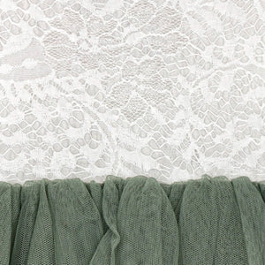 Lace and tulle gathered waistband