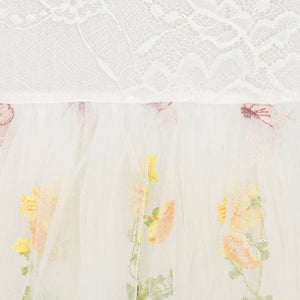 Close up of tulle and lace at waistband