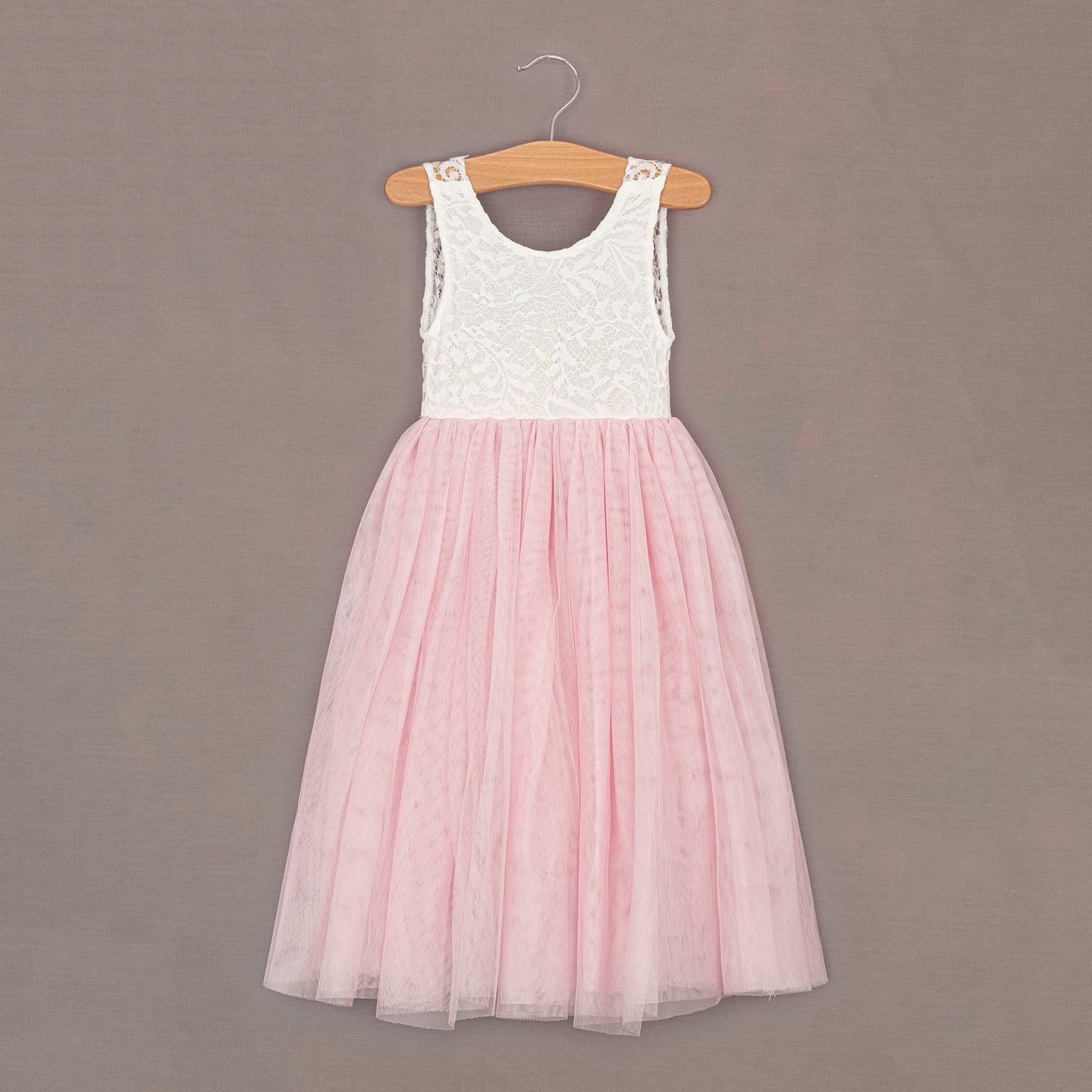 Bohemian Classic Dress in Baby Pink on hanger

