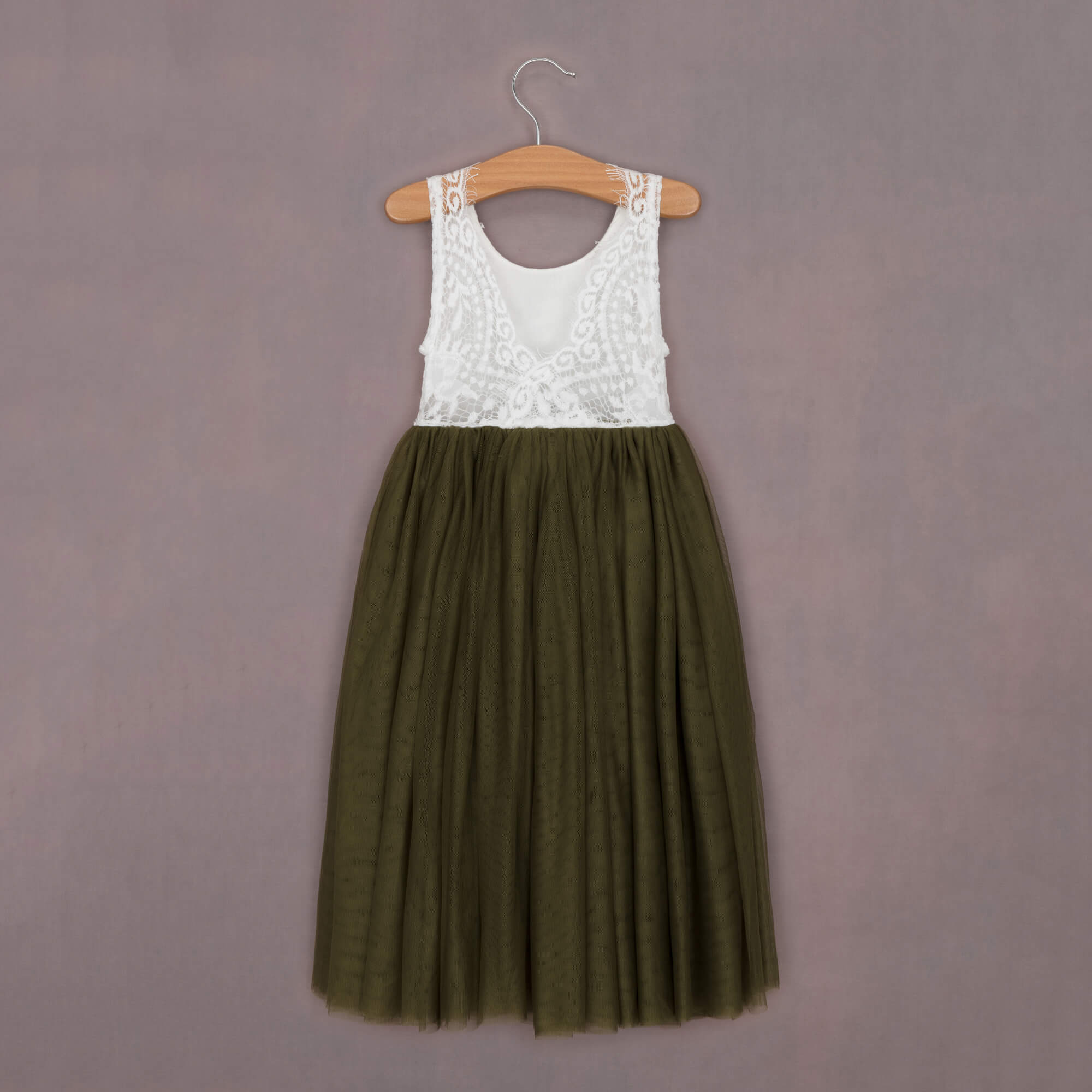 Boho Rustic Olive Green Classic Dress
