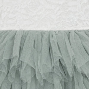 Close up of lace and tulle waistband