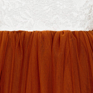 Burnt orange tulle and lace