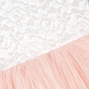 Close-up of blush fabric with a textured pattern on a white background