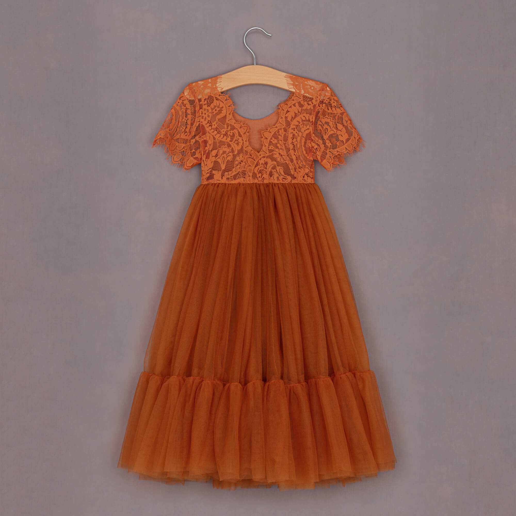 strapless open back dress Baby Camilla Burnt Orange Occasion Dress