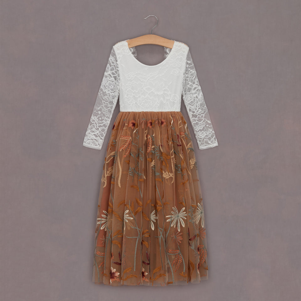 Beautiful autumnal flower girl dress