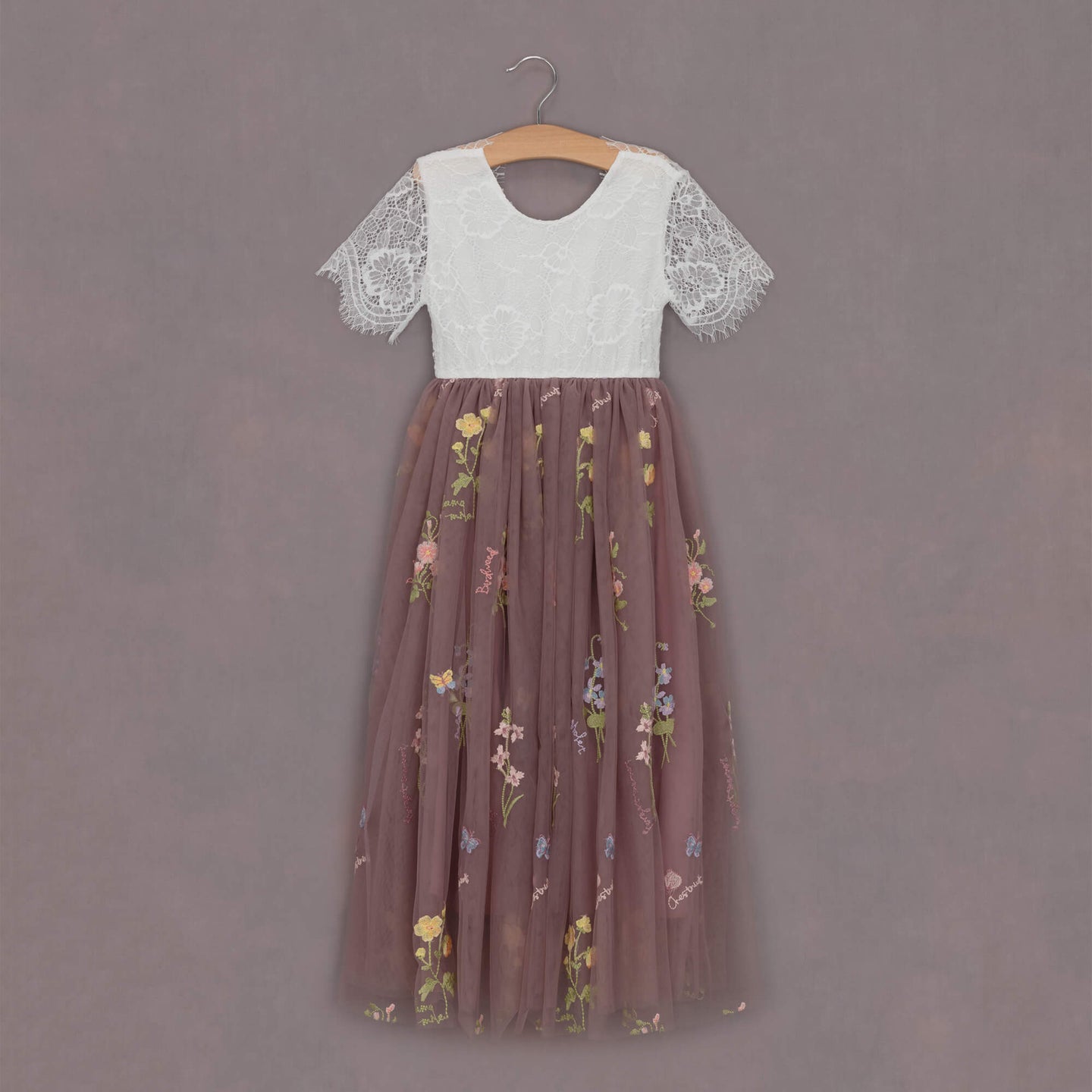 Baby Enchanted Dress - Heather Mauve /White Lace