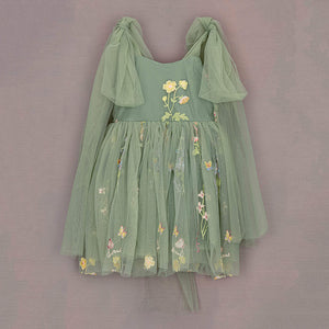 Sage Green Embroidery Dress
