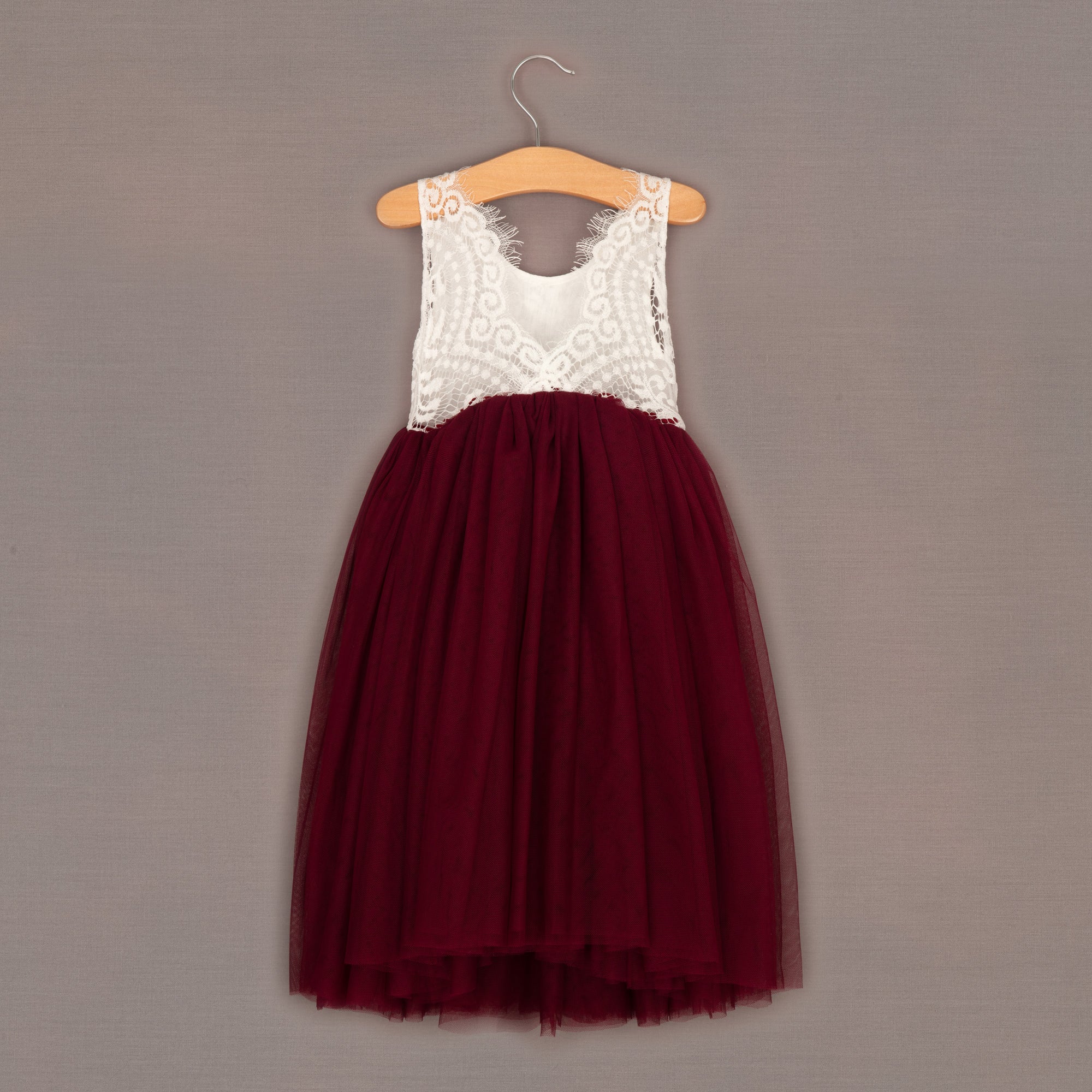 Pretty Bohemian Baby Girls Burgundy Dress