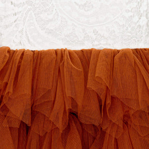Burnt Orange tulle and lace on close up