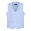 Light blue vest with button details on a white background