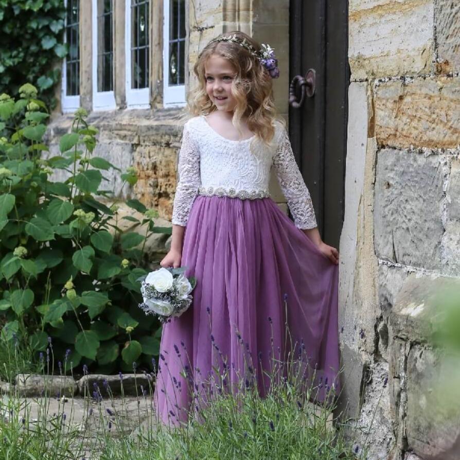 Pretty Heather Bohemian Long Sleeve Dress | UK Flower Girl Boutique Pretty Heather Bohemian Long Sleeve Dress | UK Flower Girl Boutique