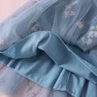 Dusty blue lining and tulle colour