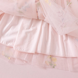 Pink tulle and lining shown clearly 