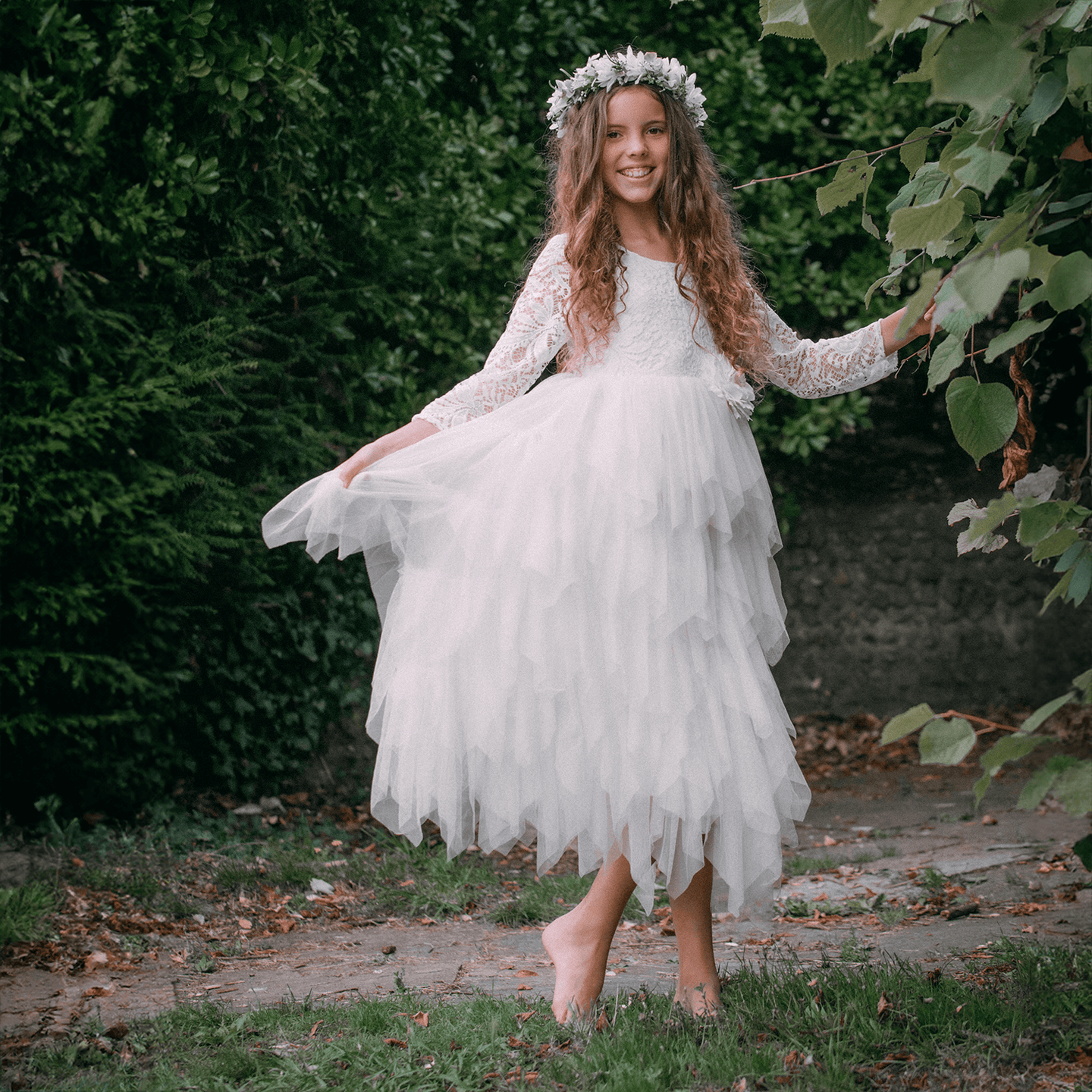 'Bohemian Spirit Dress in Ivory Cream'
