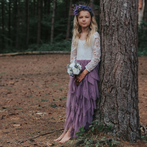 Bohemian Spirit Flower Girl Dress in Heather