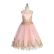 Alexis Embroidery Dress - Pink/Gold