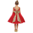 Belle of The Ball Dress in red with gold bow detail 