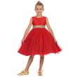 Young girl wearing Belle of The Ball Dress in red