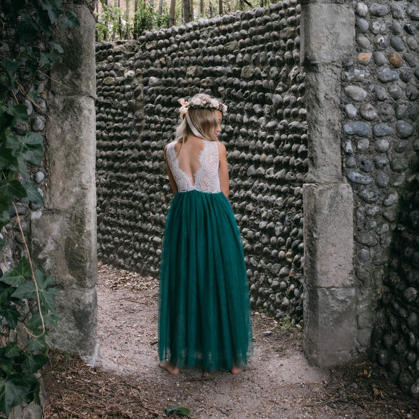 Bohemian Flower Girl Dress | Green | UK Flower Girl Boutique Bohemian Flower Girl Dress | Green | UK Flower Girl Boutique