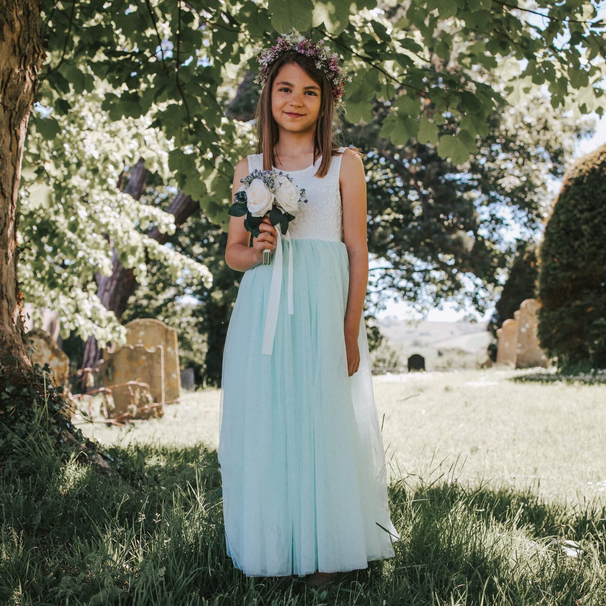 Bohemian Mint Flower Girl Dress | Luxury Lace & Tulle Bohemian Mint Flower Girl Dress | Luxury Lace & Tulle
