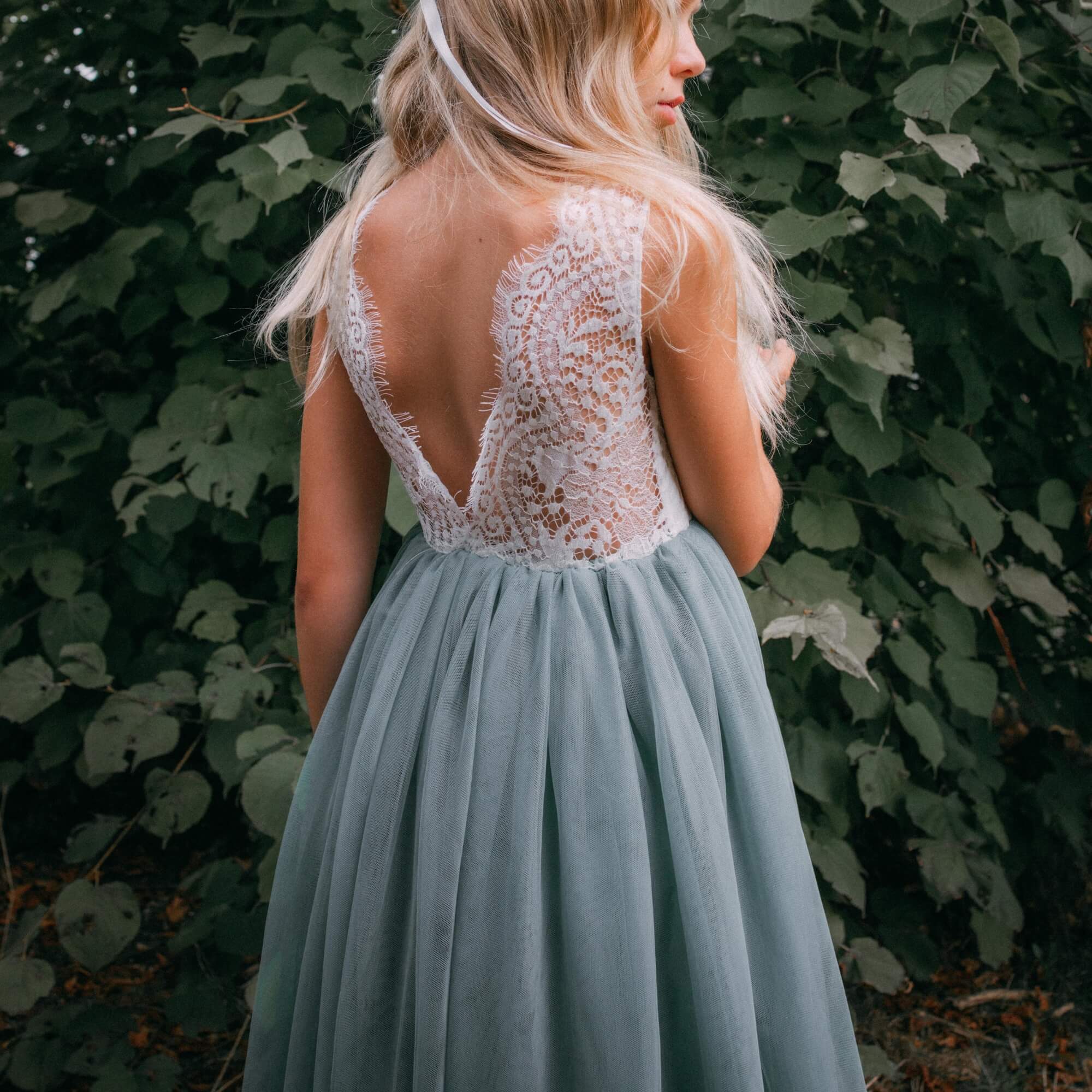 Bohemian Sage Green Girls Dress | UK Flower Girl Boutique Bohemian Sage Green Girls Dress | UK Flower Girl Boutique