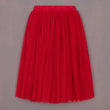 Red skirt on a gray background