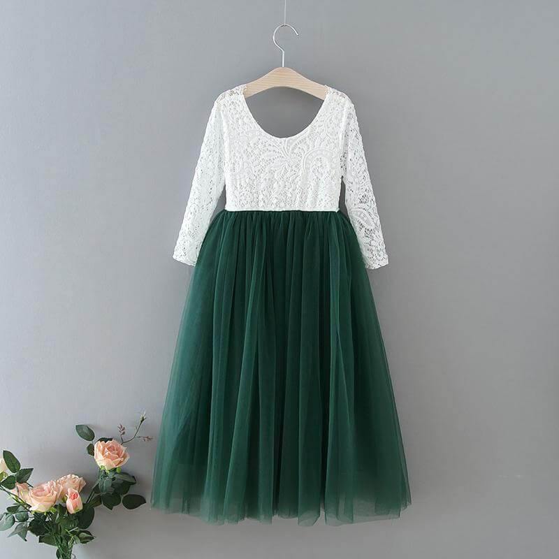 Hunter green tulle dress