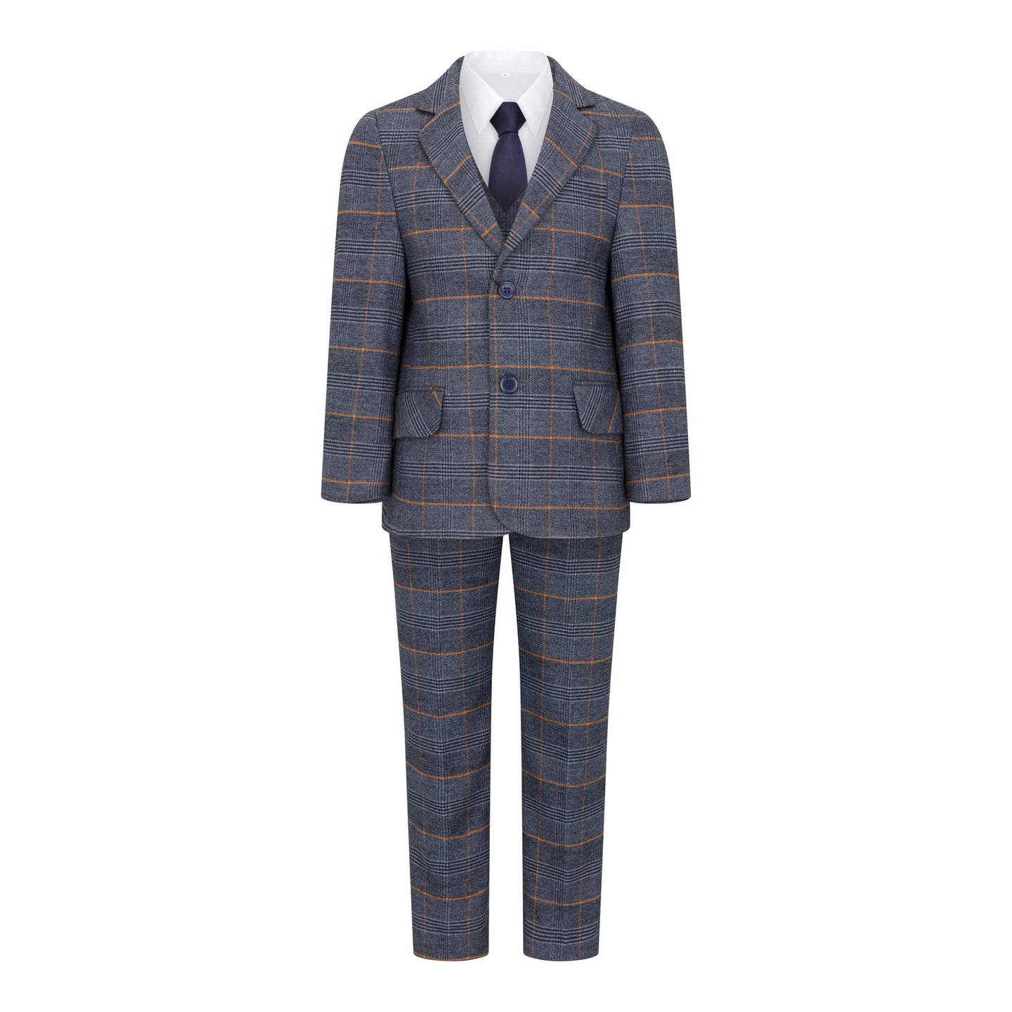 5 piece boys check suit